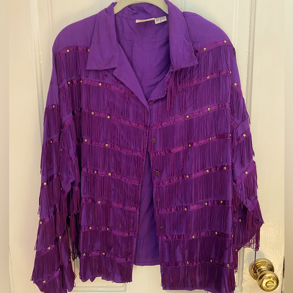 RETRO western fringed top